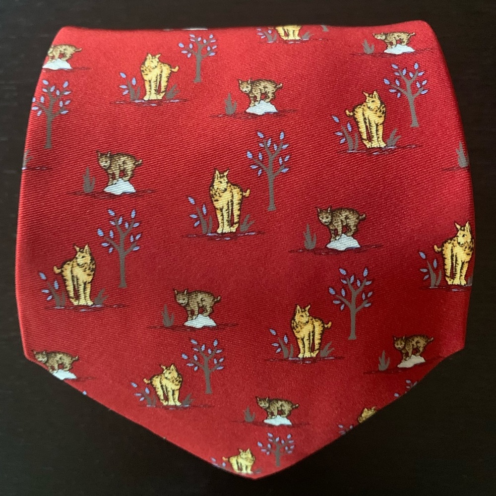 Silk tie animal print